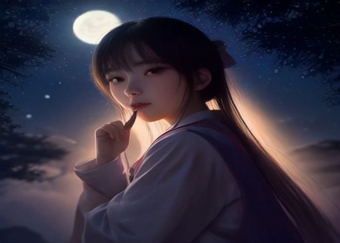 深夜书房里一台笔记本电脑屏幕发出蓝紫色柔光，暗示在线影院的观影氛围与场景